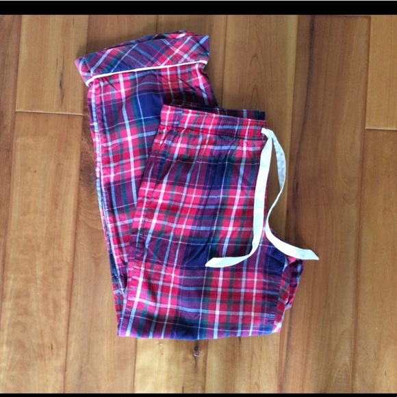 Victoria’s Secret flannel pajama set red/blue size S - Picture 3 of 5